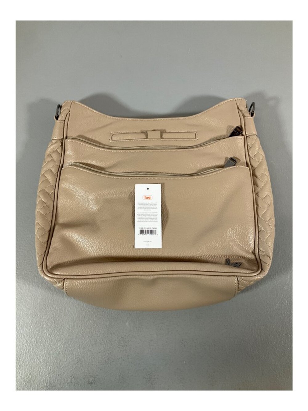 Lug Cable Car VL Messenger Bag - Vegan Faux Leather, Adjustable Strap, Sand Taup